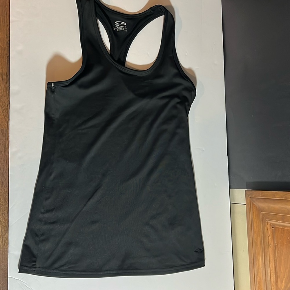 Women’s Champion small racer back black tank top preowned good condition